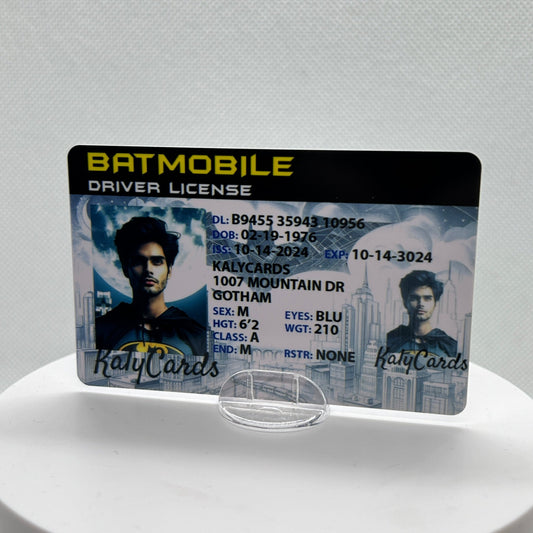 custom batmobile driver license