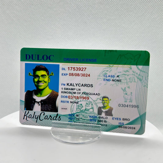 shrek driver license