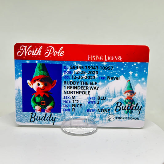 Custom Elf on the Shelf Driver License