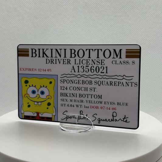 SpongeBob SquarePants Driver License